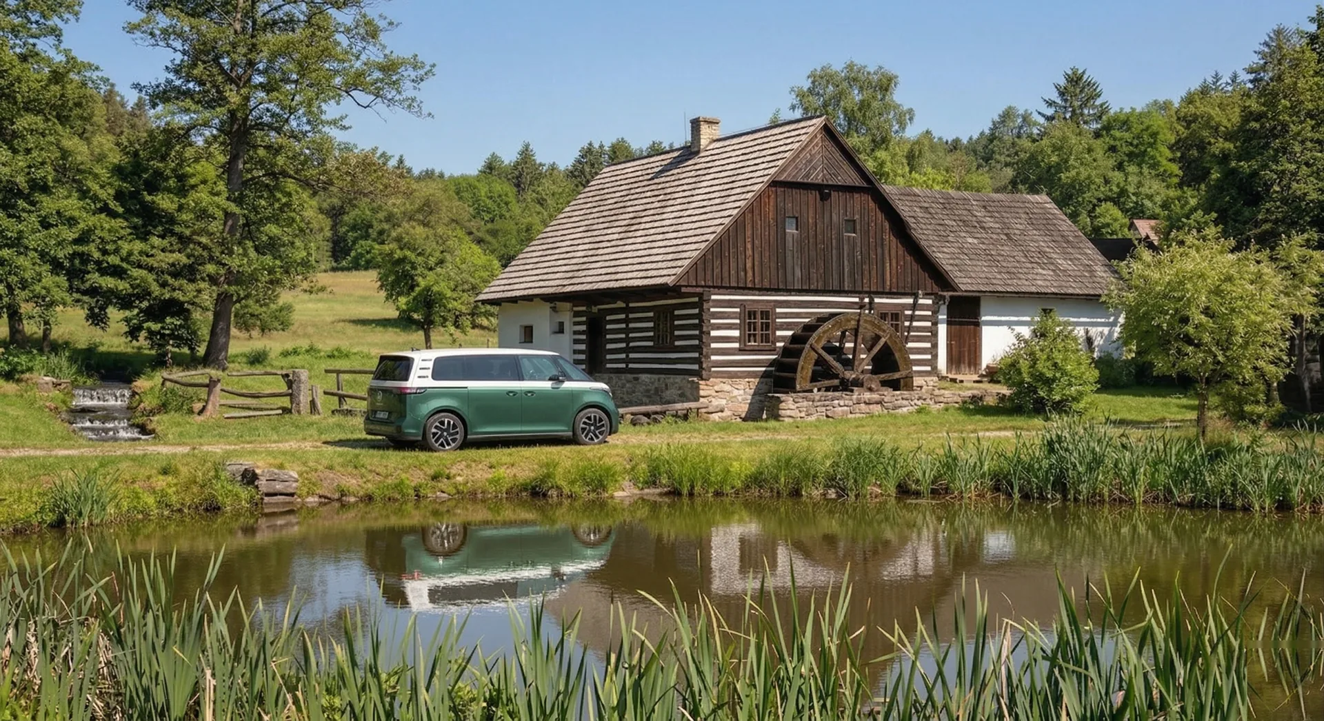 Buzz electric van in nature